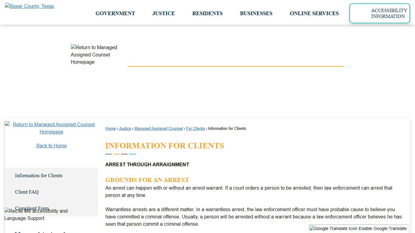 Information for Clients | Bexar County, TX - Official Website